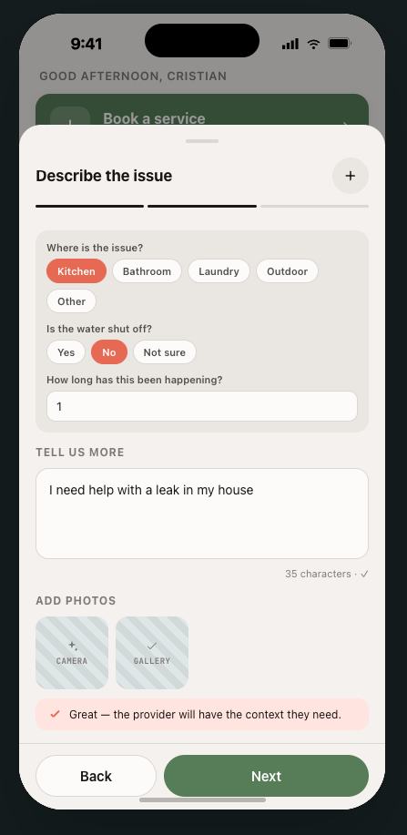 Wenest app — Tell us what's wrong